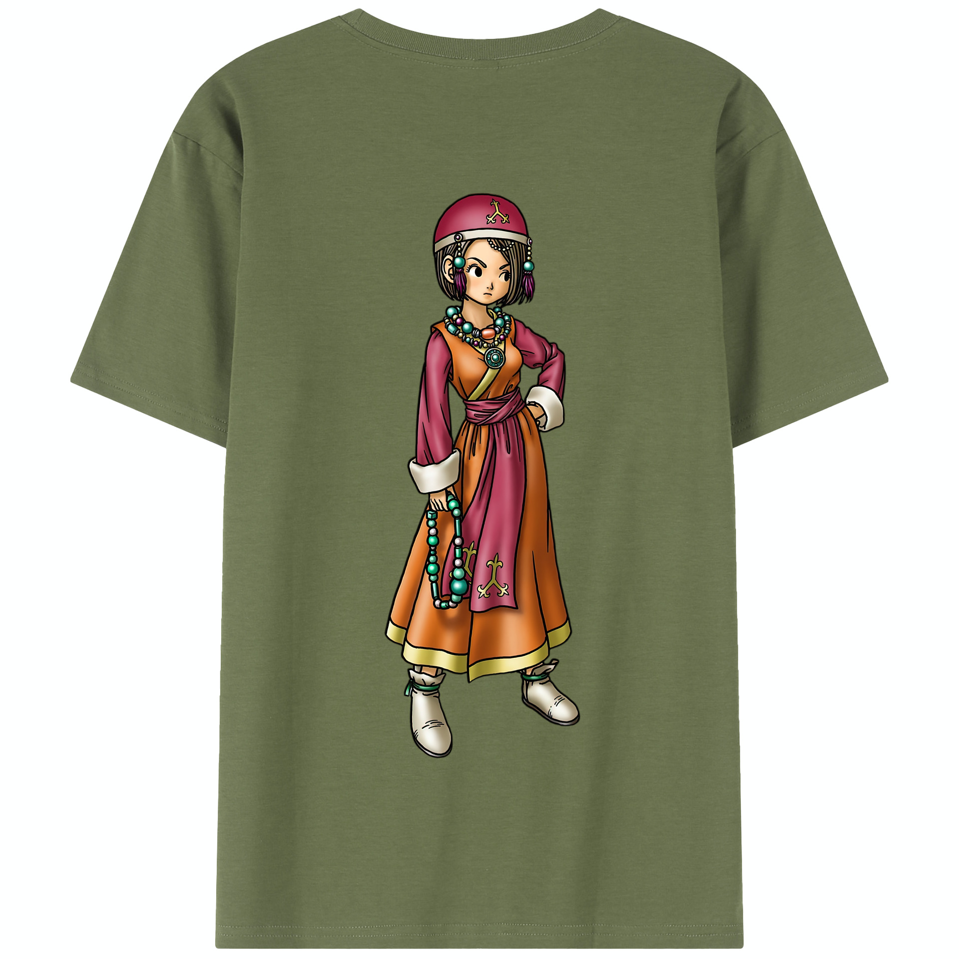 （画像用） ドラゴンクエスト Doragon Kuesuto Dragon Quest 綿100％半袖Tシャツ（背面プリント）